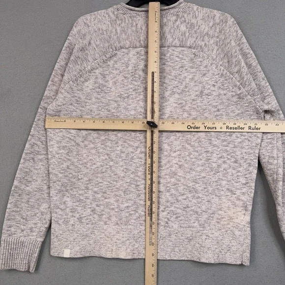 Lululemon Sweater Womens Medium Heathered Beige Knit Crewneck Pullover Boxy Fit - Picture 9 of 12